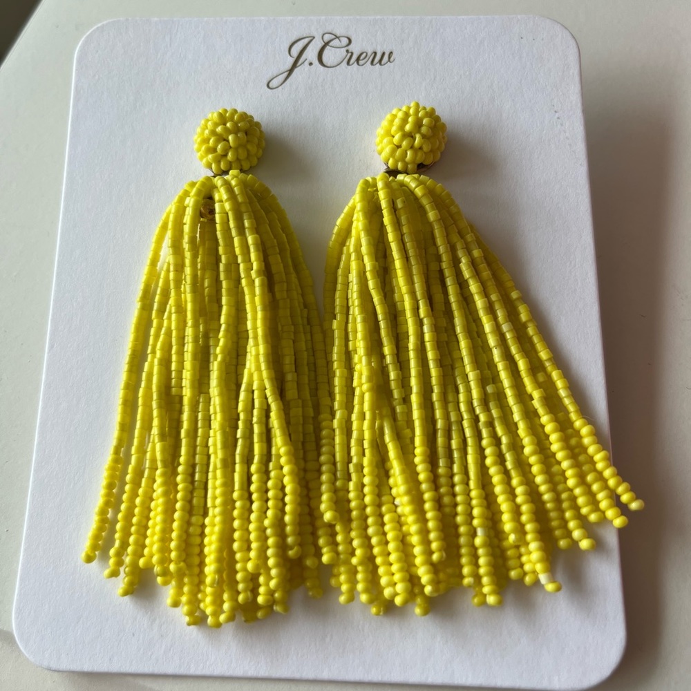J. Crew Beaded Tassel Earrings